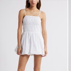 Open Edit Shirred Minidress